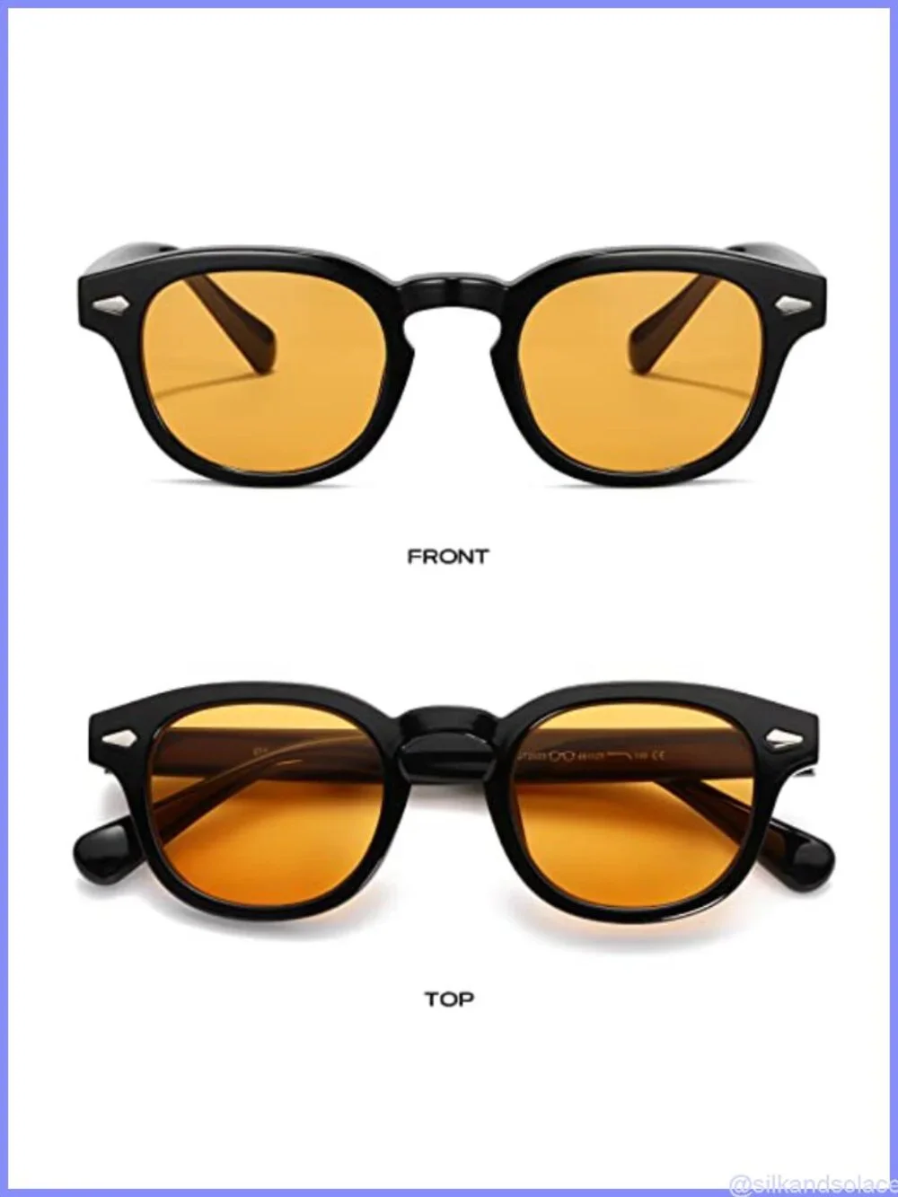 Retro Round Tinted Sunglasses UV400 TR90 Lightweight Full Frame